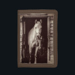 Horses and Rustic Barn Brown Trifold Wallet<br><div class="desc">Photography design with two beautiful horses peeking out of an old rustic barn. Image copyright Melissa Reese Peterson,  all rights reserved. Thank you,  enjoy!</div>