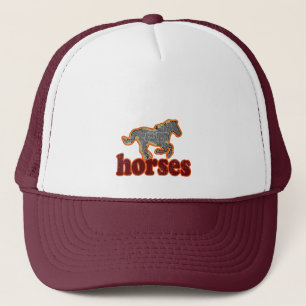 horses animal farm country style trucker hat