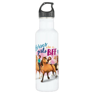 "Horses Are A Girls BFF" Friends Watercolor Art 710 Ml Water Bottle