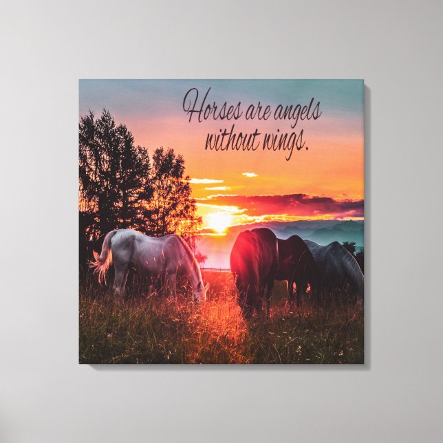 Horses are angels without wings canvas print (Front)
