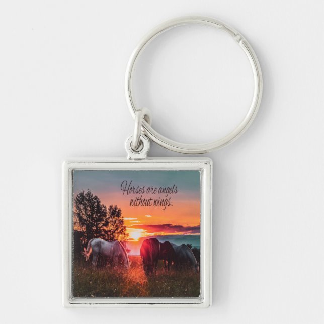 Horses are angels without wings key ring (Front)