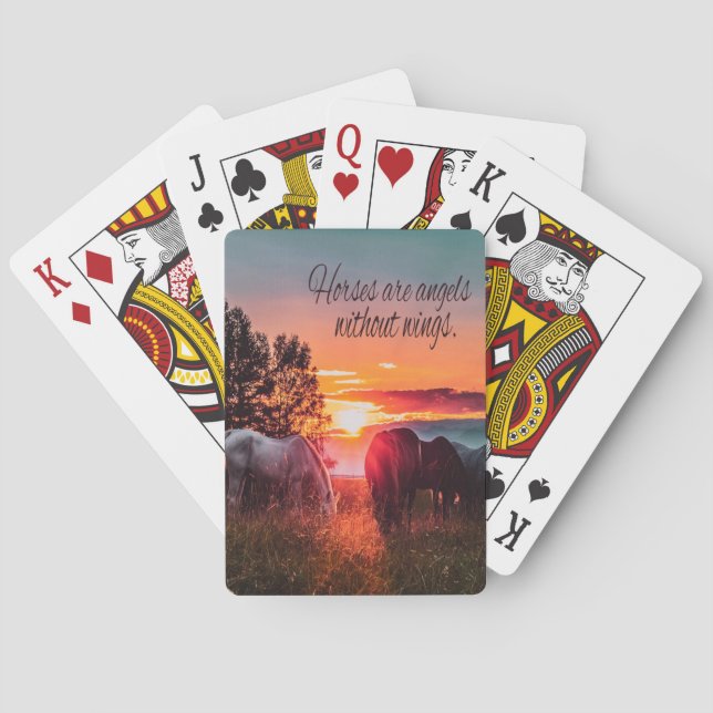 Horses are angels without wings playing cards (Back)