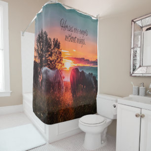 Horses are angels without wings shower curtain