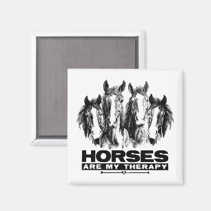 Horses Are My Therapy Horses Animal Enthusiasts Magnet