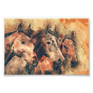Abstract Horse Art Wall Decor Zazzle Co Uk