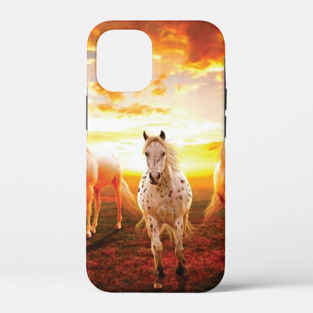 Horses at sunset throw pillow Case-Mate iPhone case (Back)