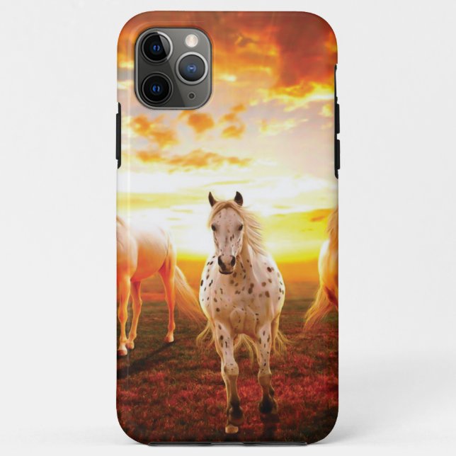 Horses at sunset throw pillow Case-Mate iPhone case (Back)