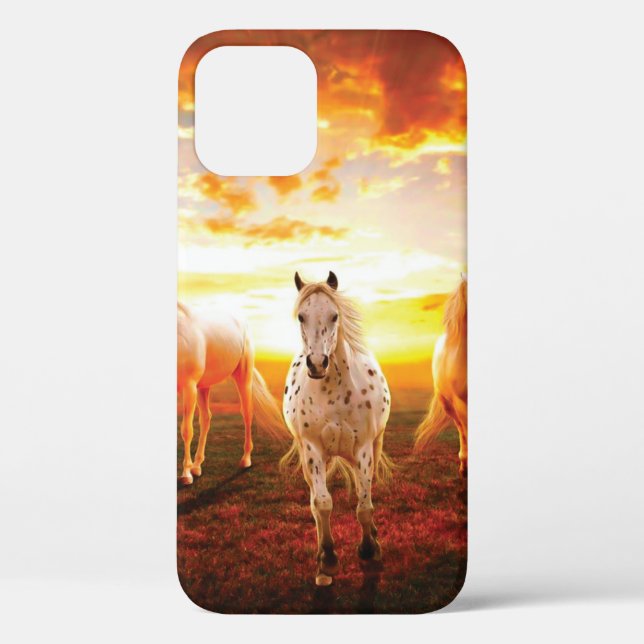 Horses at sunset throw pillow Case-Mate iPhone case (Back)