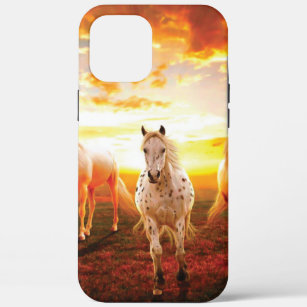 Horses at sunset throw pillow Case-Mate iPhone case