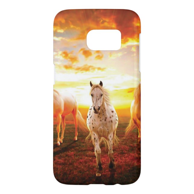 Horses at sunset throw pillow Case-Mate samsung galaxy case (Back)