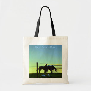 Horses at Sunset, Tote. Add Your Store Name Tote Bag