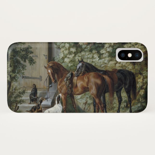 Horses at the Porch (by Albrecht Adam) Case-Mate iPhone Case (Back (Horizontal))