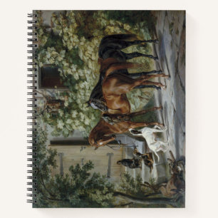 Horses at the Porch (by Albrecht Adam) Notebook