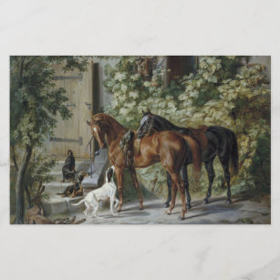 Horses at the Porch (by Albrecht Adam) Stationery