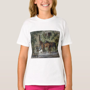Horses at the Porch (by Albrecht Adam) T-Shirt