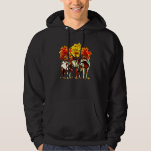 Horses Autumn Field Equestrian Horse Fallen Leaves Hoodie