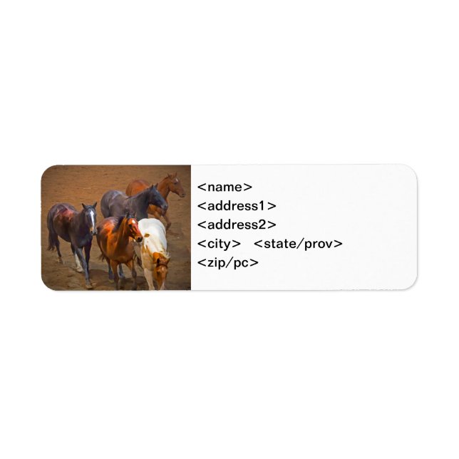 Horses Avery Label (Front)