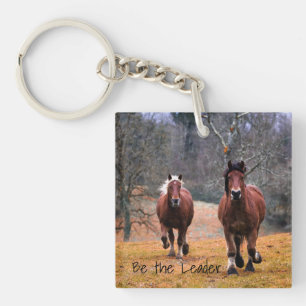 Horses Be The Leader Key Ring