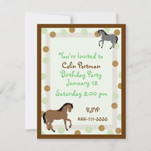 Horses Birthday Invitation (Front)