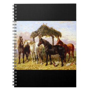 Horses by a river circa 1800s notebook