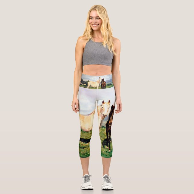 Horses Capri Leggings (Front)