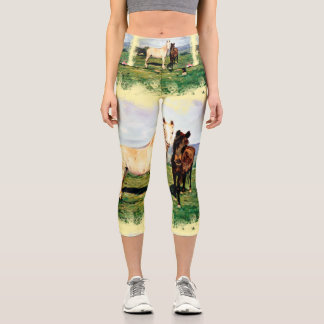 Horses Capri Leggings
