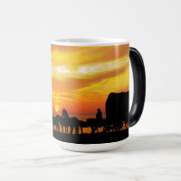 Horses Cattle Sunset Cowboy Silhouette Mug