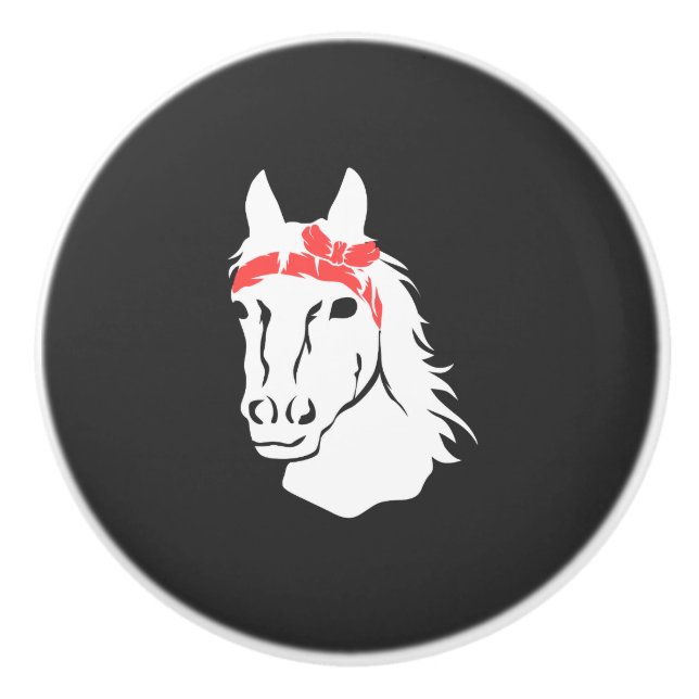 Horses Ceramic Knob (Front)
