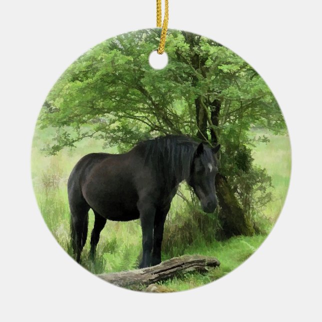 HORSES CERAMIC TREE DECORATION (Front)