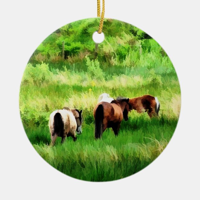 HORSES CERAMIC TREE DECORATION (Front)