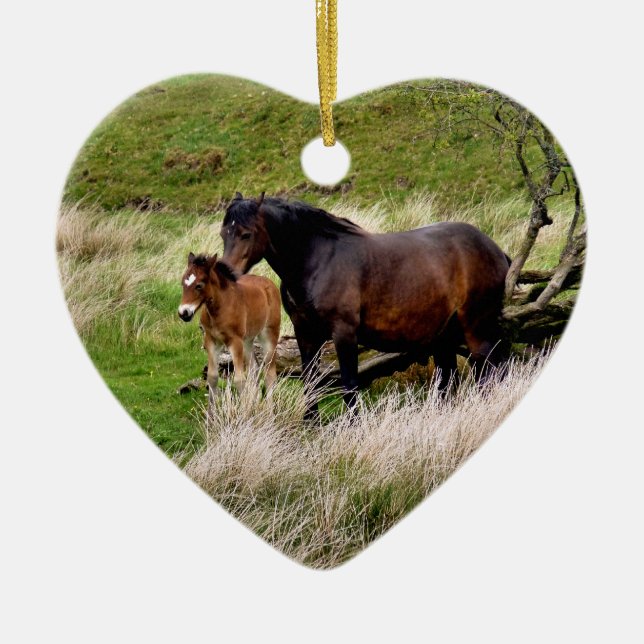 HORSES CERAMIC TREE DECORATION (Front)