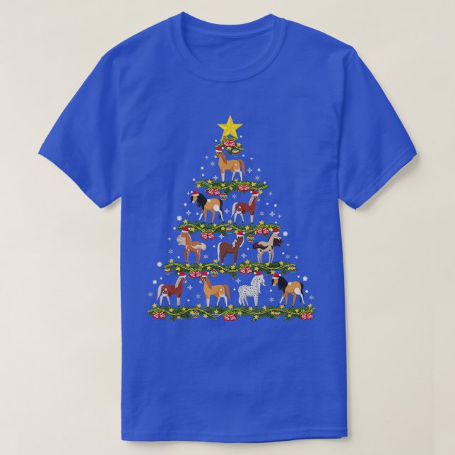 Horses Christmas Tree Horse Xmas Ornaments T-Shirt (Design Front)