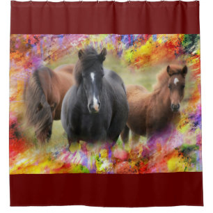 Horses Colorful Shower Curtain