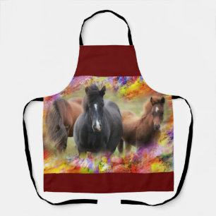 Horses Colourful Apron