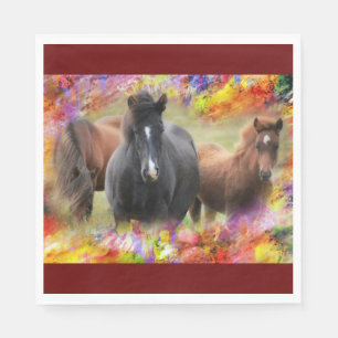 Horses Colourful Napkin