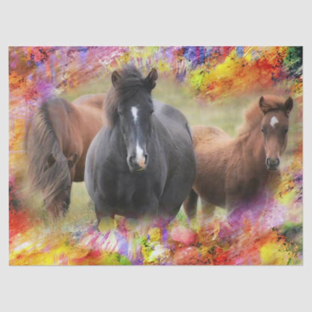 Horses Colourful Tissue Paper (Front)