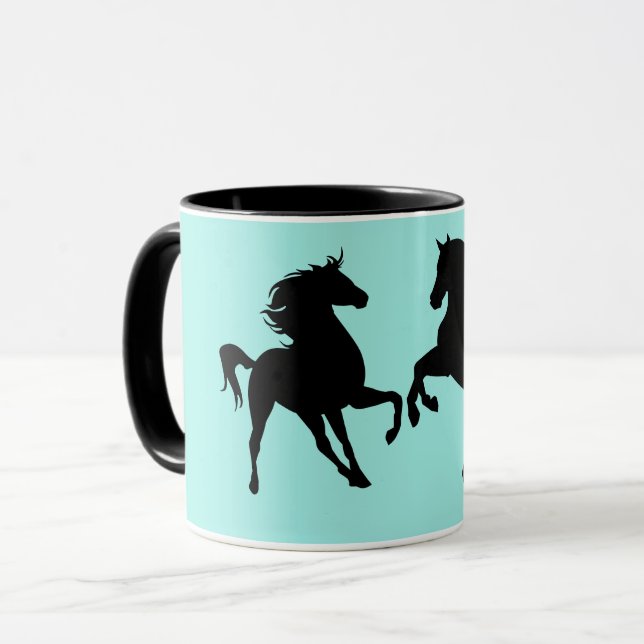 Horses Couple Coffee Mug Custom Colour (Front Left)