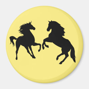 Horses Couple Magnet - Your Color - Text