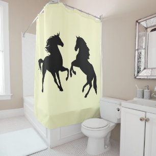 Horses Couple Yellow Shower Curtain - Your Colours