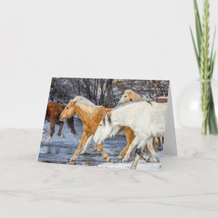 Horses Crossing the Stream Card