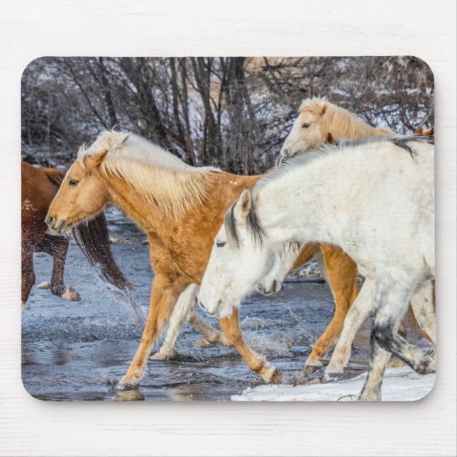Horses Crossing the Stream Mouse Mat (Front)