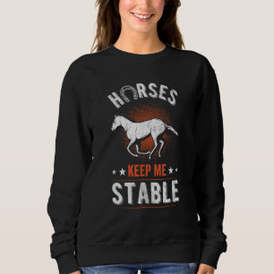 Horses Cute Racing Ride Animal Equestrians Heartbe Sweatshirt