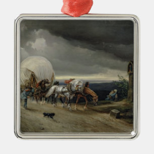Horses Drawing Carts up a Hill, 1856 Metal Tree Decoration
