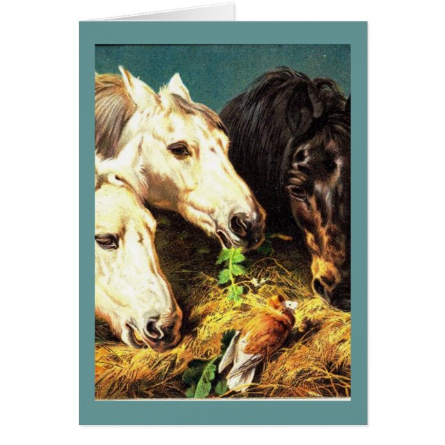 Horses eating hay (Front)