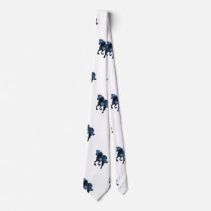 Horses , Elegant Tie Blue  Horse
