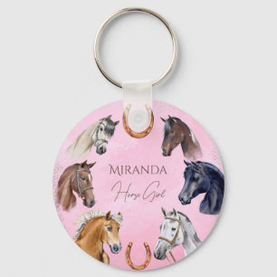 Horses equestrian elegant birthday party favours key ring