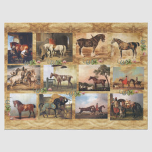 HORSES FINE ART PAINTINGS PARCHMENT,HORSE SHOES TISSUE PAPER