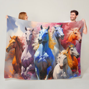 Horses Fleece Blanket