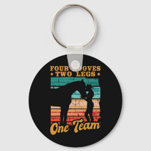 Horses Four Hooves Two Legs One Team Horse Girl Key Ring