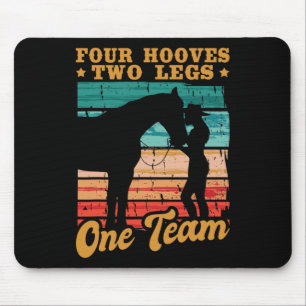 Horses Four Hooves Two Legs One Team Horse Girl Mouse Mat